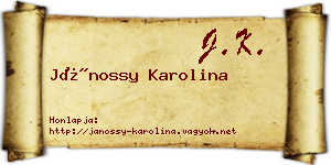 Jánossy Karolina névjegykártya